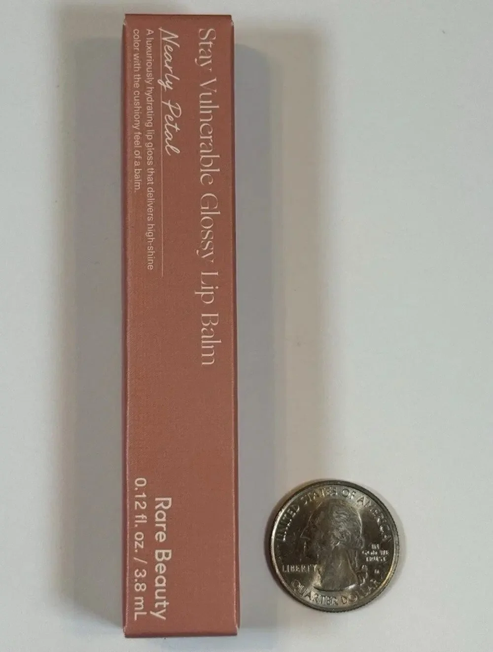 Rare Beauty Stay Vulnerable Glossy Lip Balm Nearly Petal Mini SPF 15 0.12oz